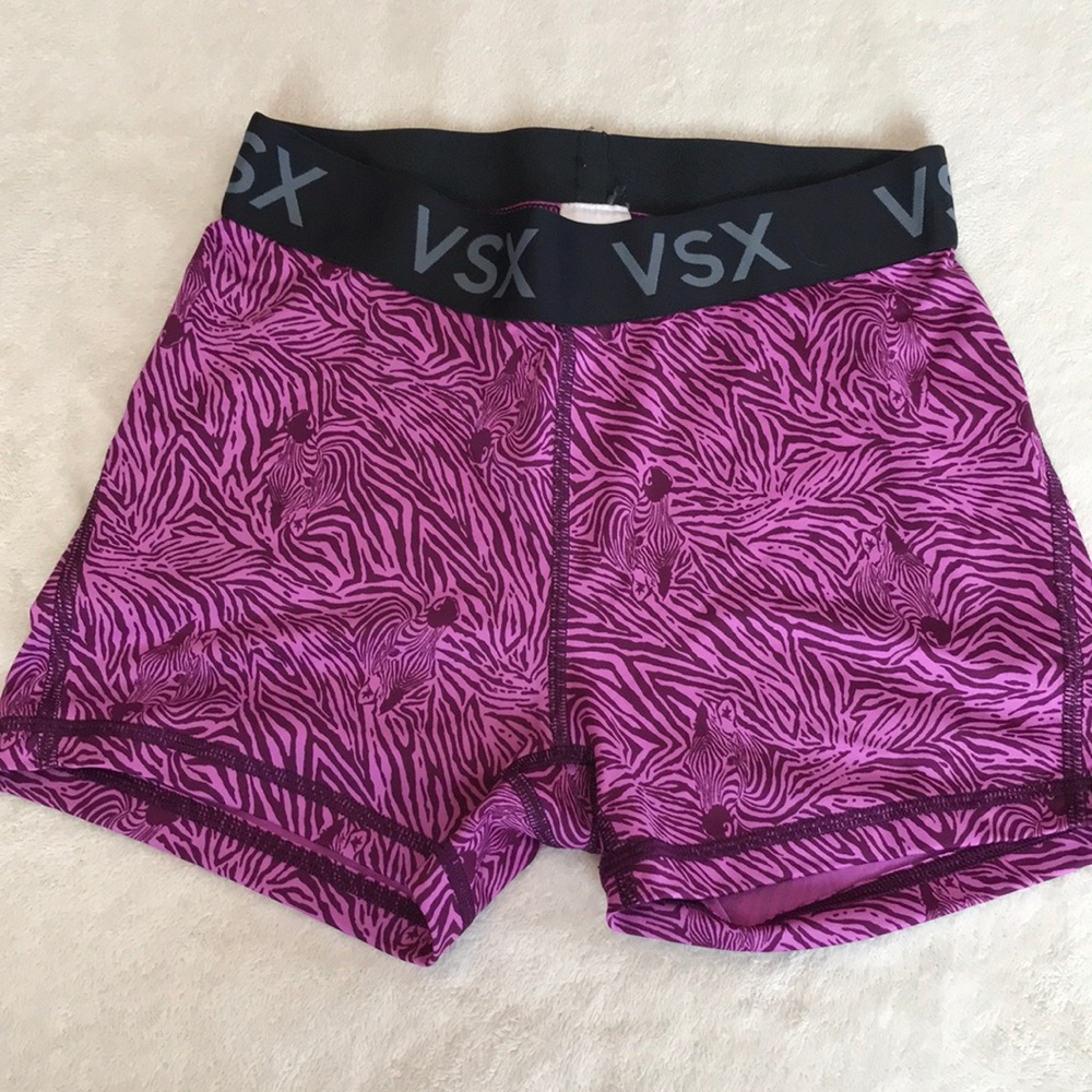 VSX sport workout shorts purple zebra